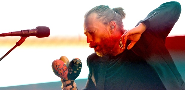 Thom Yorke em show da banda inglesa Radiohead em Londres/Inglaterra (8/10/2012) - Getty Images