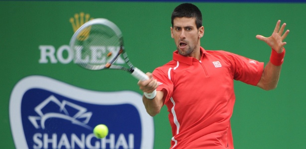 Djokovic passou pelo búlgaro Grigor Dimitrov na estreia do Masters 1000 de Xangai - AFP PHOTO/Peter PARKS