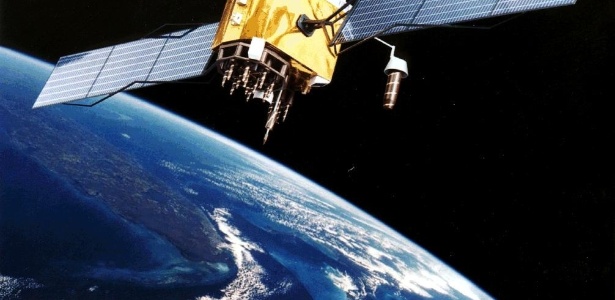 Concepção artística do satélite GPS Block II F, última geração dos satélites para sistema de localização, dos quais dois estão em órbita desde 2010 e se pretende lançar mais 10 - Nasa