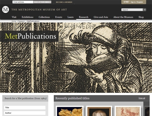 MetPublications, novo site do Museu Metropolitano de Arte de Nova York (Met) - Reprodução