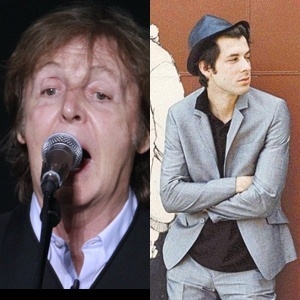 Paul McCartney (à esq) e Mark Ronson (dir.) - Fotomontagem/UOL