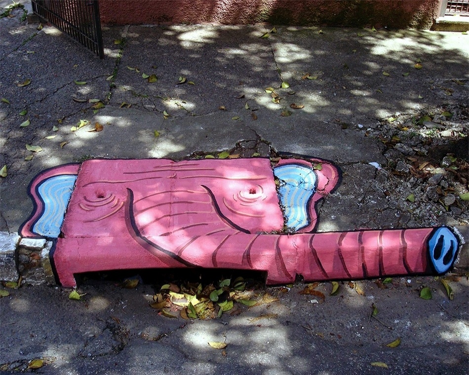 Boca de lobo pintada pelo coletivo 6eMeia, no bairro da Barra Funda, em São Paulo - Divulgação