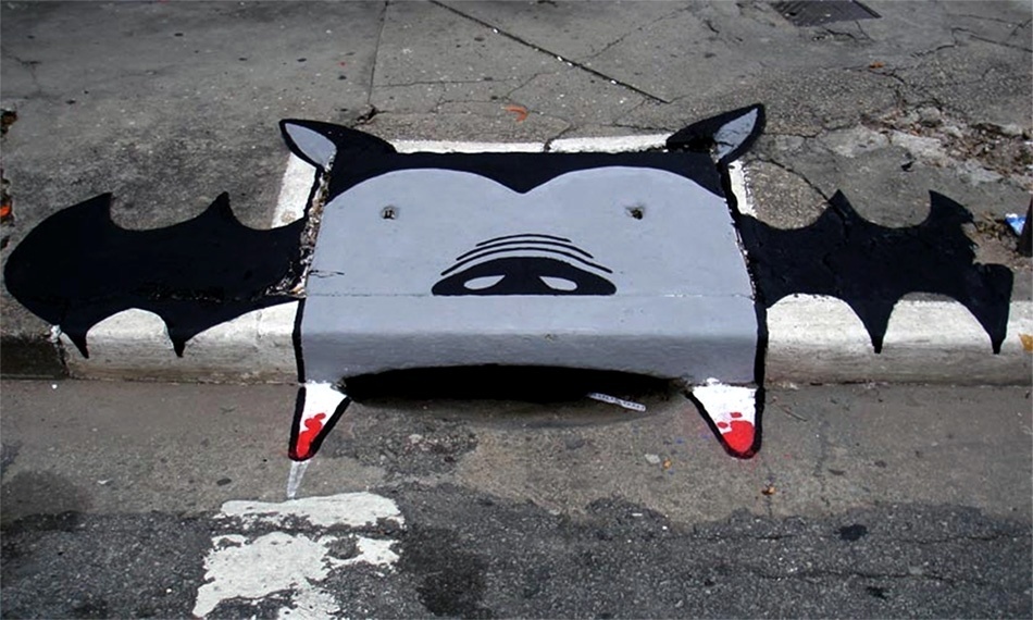 Boca de lobo pintada pelo coletivo 6eMeia, no bairro da Barra Funda, em São Paulo - Divulgação