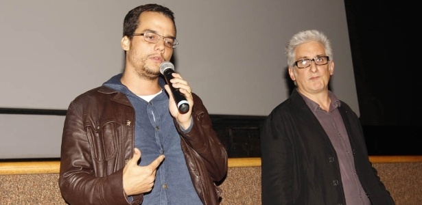 O ator Wagner Moura e o diretor Luciano Moura, em sessão na Cinemateca Brasileira (19/10/12) - Léo Franco/AgNews