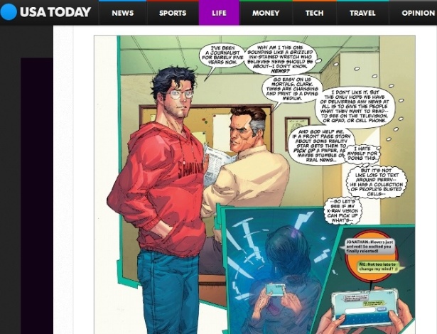 Clark Kent pede demissão do jornal no qual trabalha durante a edição 13 de "Super-Homem" - Reprodução / USA Today