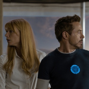 Gwyneth Paltrow e Robert Downey Jr. em cena de "Homem de Ferro 3", dirigido por Shane Black - Divulgação/Marvel