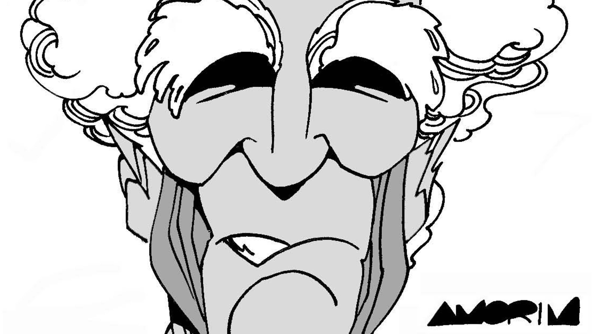 Ziraldo por Amorim. A caricatura faz parte da exposição "Ao Mestre com Carinho", que reúne 110 caricaturas enviadas por desenhistas de todo o país no Salão do Humor de Caratinga, em Minas Gerais. A exposição terá a presença de Ziraldo neste fim de semana  - Divulgação/UOL