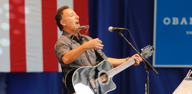 Bruce Springsteen em show na Virgínia, EUA (23/10/12) - Andrew Shurtleff/AP