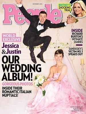 Capa da revista "People" mostra foto de casamento de Justin Timberlake e Jessica Biel (24/10/12)