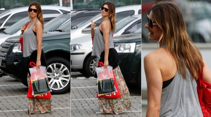 Fernanda Lima é fotografada em estacionamento de shopping na zona oeste do Rio (25/10/2012)
