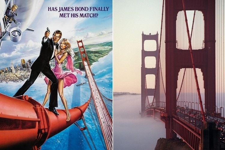 A Golden Gate é o principal símbolo de São Francisco e estampou o cartaz de divulgação do filme "007 - Na Mira dos Assassinos", com Roger Moore. A cidade norte-americana é um dos principais cenários da obra, lançada em 1985