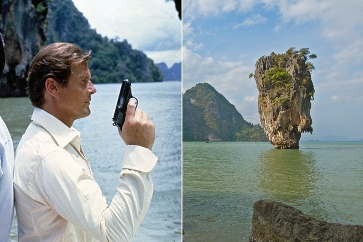 Após ser cenário do filme "007 Contra o Homem com a Pistola de Ouro", de 1974, a ilha de Phang Nga, no sul da Tailândia, passou a ser conhecida no mundo turístico como "James Bond's Island"