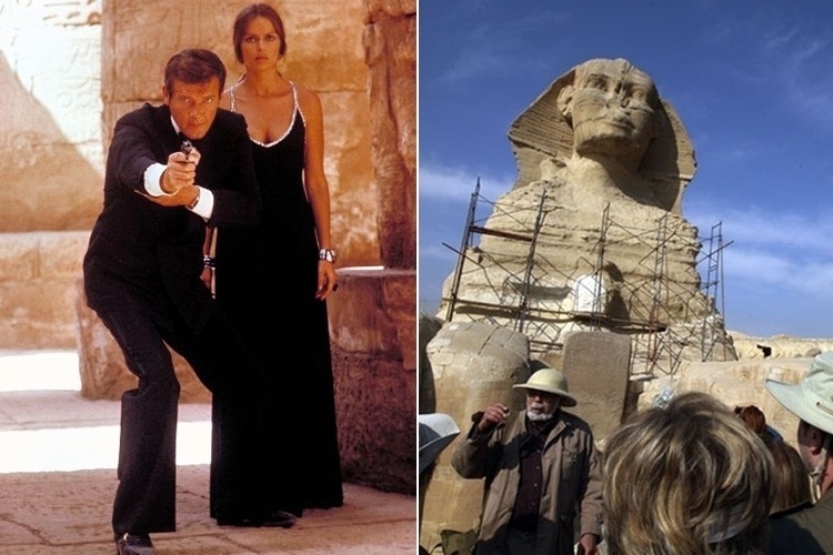 O filme "O Espião Que Me Amava", de 1977, tem diversas cenas de ação gravadas no Egito