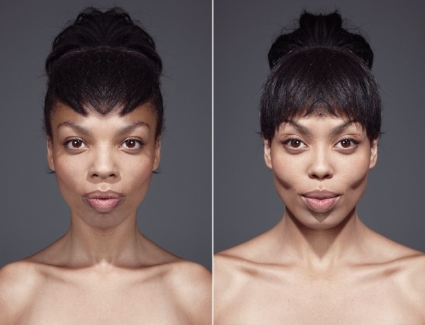 Para realizar as imagens, ele pedia que os modelos ficassem na mesma posição e sem demonstrar emoção. Ao espelhar os dois lados da foto, o resultado final eram duas imagens bastante distintas uma da outra – e não necessariamente mais bela que a original - Julian Wolkenstein / via BBC