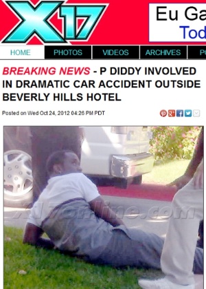 Sean Combs sofre acidente de carro em Los Angeles (24/10/12)