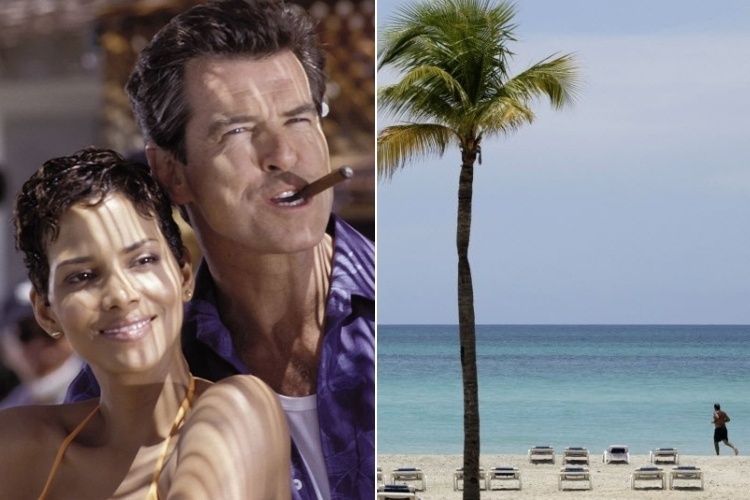Uma praia cubana é cenário de romance para os personsagens dos atores Pierce Brosnan e Halle Berry em ""007 - Um Novo Dia Para Morrer", de 2002. Nada mais justo: o país de Fidel Castro é recheado de cenários paradisíacos, como o balneário de Varadero (á esq.)