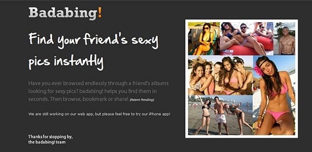 Programa Badabing! analisa perfis no Facebook e reúne imagens sexy de amigos - Reprodução