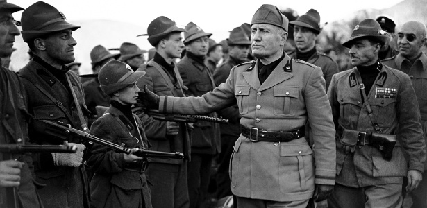O ditador Benito Mussolini em cena do documentário "O Sorriso do Chefe", de Marco Bechis - Divulgação