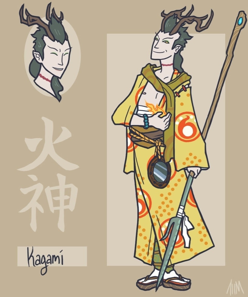 Thor é comparado a Kagami, um jovem filho de deuses que teve a cabeça cortada quando nasceu por matar a mãe durante o parto. Mas com seus poderes divinos, se recuperou. Também tem um irmão problemático com apreço pela destruição - DeviantArt/Genesischant