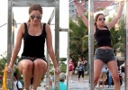 Maria Melilo se exercita na orla da praia no Rio - AgNews
