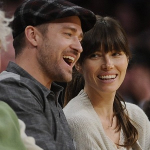 Justin Timberlake e Jessica Biel durante evento esportivo em Londres em 2011