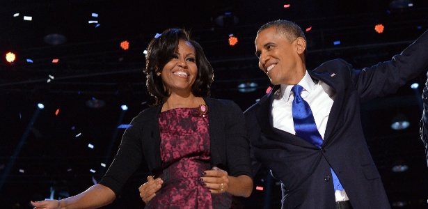 A primeira-dama Michele Obama e o presidente reeleito dos Estados Unidos, Barack Obama - Jewel Samad/AFP Photo