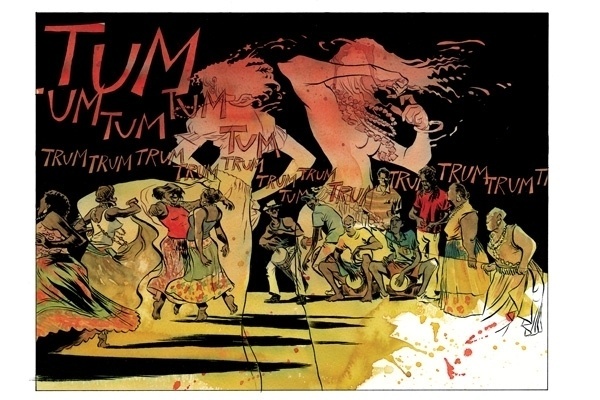 Arte de Faübio Moon. O "Ilustra Brasil" é aberto no dia 12 de novembro, às 20h no Senac Lapa Scipião (Rua Scipião, 67) Além da exposição dos artistas, o evento recebe diversas palestras e oficinas de desenho até 8 de dezembro  - Divulgação