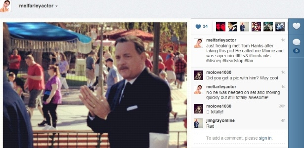 Tom Hanks caracterizado como Walt Disney durante filmagens de "Saving Mr. Banks" - Divulgação