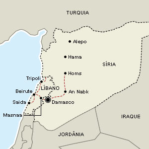 Mapa da Síria mostra localização de Aleppo - Arte UOL