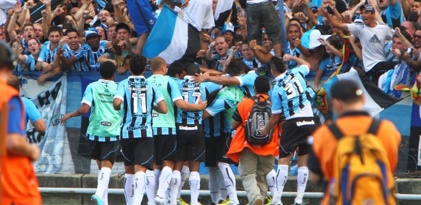 O Grêmio conseguiu virar contra o São Paulo para 2 a 1 e assumiu a vice-liderança - Lucas Uebel/Grêmio Divulgação