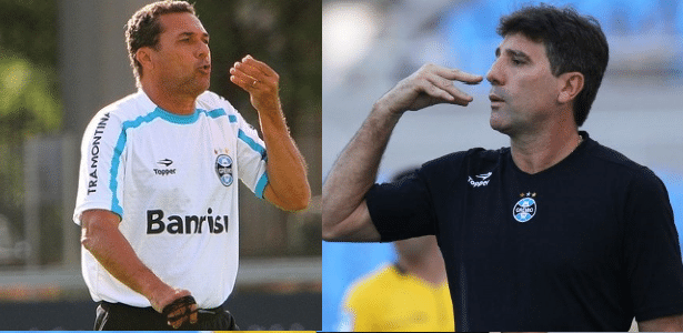 Luxemburgo e Renato tem situações parecidas com dois anos de diferença no Grêmio - Lucas Uebel/Grêmio - Júlio Cesar Guimarães/UOL