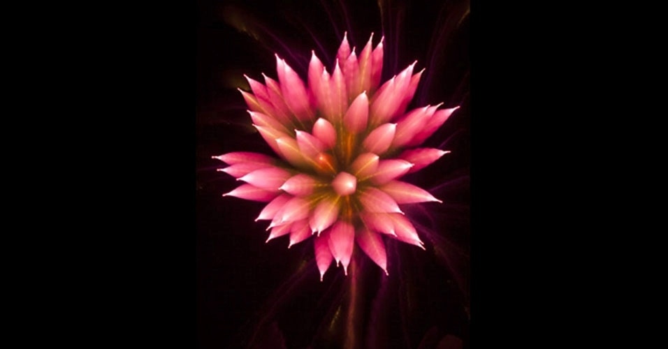 "As imagens foram feitas com um rápido ajuste no foco durante a exposição; começando fora de foco eu começava a longa exposição antes da explosão. Quando a explosão começava, eu refocava e terminava a exposição", explica David Johnson - David Johnson/BBC