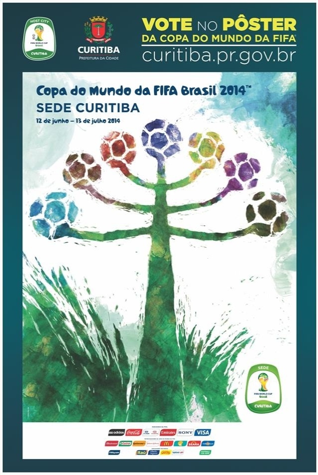 Cartaz que concorre para representar Curitiba como sede da Copa
