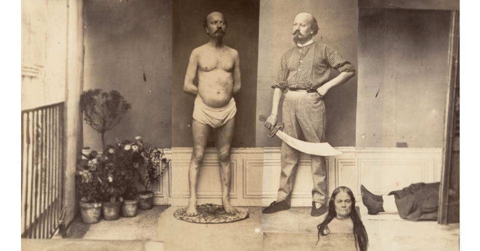 Fotografia manipulada de 1870 exposta na mostra "Faking It: Manipulated Photography Before Photoshop" do Metropolitan Museum of Art, em Nova York  - Divulgação/MET