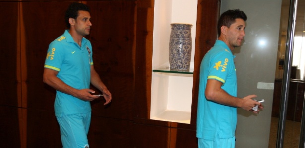 Fred e Thiago Neves, do Fluminense, se apresentaram nesta segunda-feira à seleção brasileira