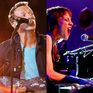 A banda Coldplay e a cantora Fiona Apple, que tinham apresentações marcadas no Brasil para o próximo semestre - Reprodução/Fotomontagem
