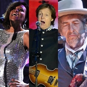 Whitney Houston, Paul McCartney e Bob Dylan são homenageados pelo Grammy