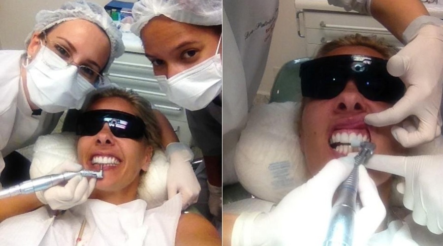 Adriane Galisteu esteve no dentista para fazer uma limpeza nos dentes (22/11/12). "Cuidando do sorriso", escreveu a apresentadora no Twitter