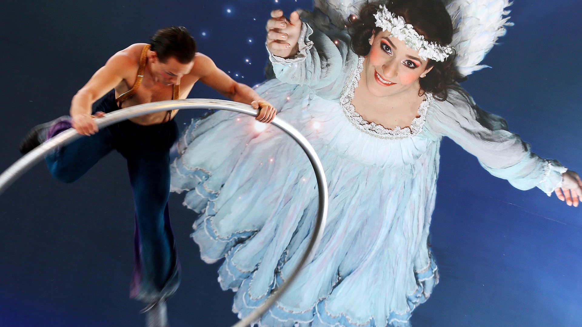 Cena do espetáculo "Corteo" (palavra que significa 'cortejo' em italiano) exibida para a imprensa na manhã desta quinta (22). Esse é o quinto show itinerante da trupe Cirque du Soleil apresentado em São Paulo - Flávio Florido/UOL