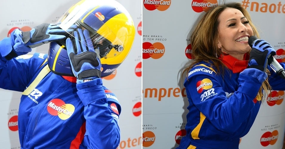 Sabrina Sato se veste de piloto de fórmula 1 em evento em Interlagos após o GP do Brasil, em São Paulo (25/11/12)