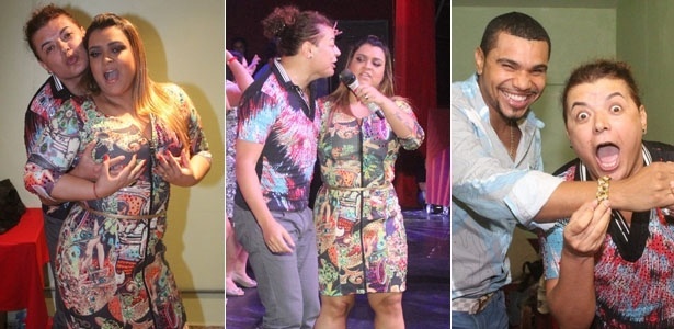 A cantora Preta Gil recebeu o promoter David Brazil e o cantor Naldo nos camarins de seu show na I9 Music em São Gonçalo, Rio de Janeiro (27/11/12)