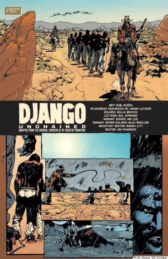 O roteiro de "Django Unchained", longa que ganha versão cinematográfica de Quentin Tarantino no fim de 2012, virou quadrinho da Vertigo Comics - Reprodução/DC Comics