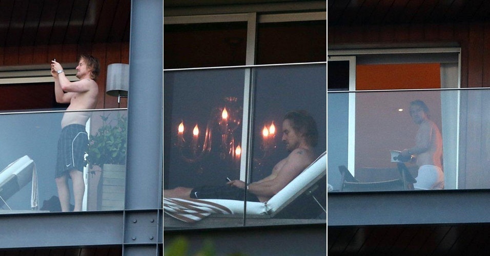 De férias no Brasil, Owen Wilson foi fotografado em momento de leitura na sacada do hotel em que está hospedado no Rio de Janeiro. Momentos depois, o ator foi flagrado vestindo apenas uma cueca branca (28/11/12)