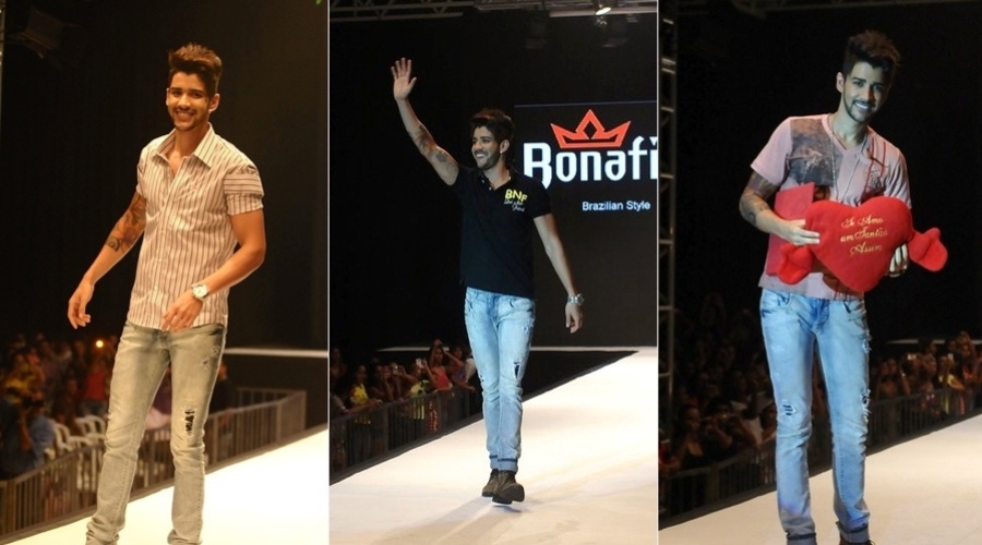 29.nov.2012 - O cantor Gusttavo Lima participou de uma desfile de moda que aconteceu em um shopping em Goiânia