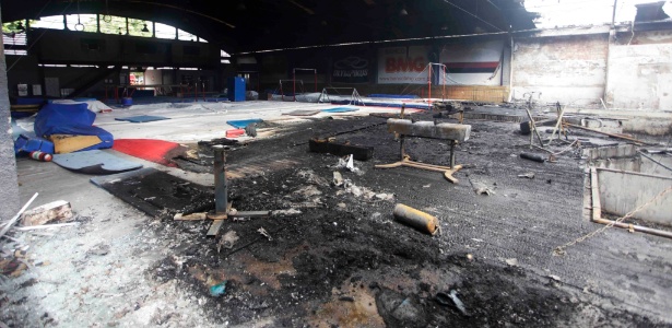 Ginásio de ginástica do Flamengo ficou completamente destruído após o incêndio - Fernando Azevedo/Fla Imagem/Divulgação