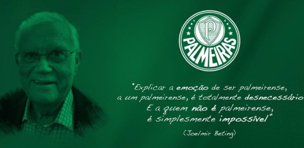 Palmeiras presta homenagem ao jornalista e torcedor Joelmir Beting em seu site - Reprodução/Site oficial