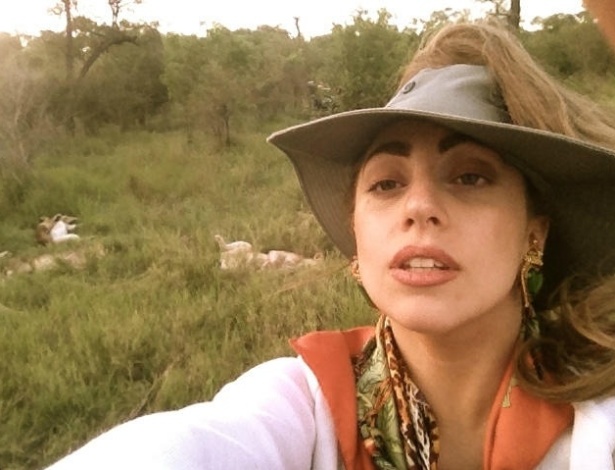 1. dez.2012 - Lady Gaga publicou uma imagem de um safári que fez na África do Sul. "Fiquei pertinho de 13 leões e dois filhotes. Passei meia hora lá e eles estavm tirando um cochilo", escreveu a cantora
