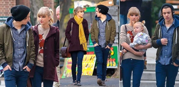 Taylor Swift e Harry Styles durante passeio no Central Park, em NY (3.dez.2012) - Grosby Group