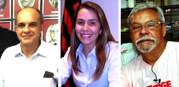 Eduardo Bandeira (E), Patricia Amorim e Jorge Rodrigues disputam eleição no Flamengo - Arte UOL