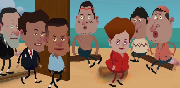 Imagem de novo episódio da animação "Isla Presidencial", divulgada nesta quinta-feira (6) pela produtora venezuelana Plop TV. A nova temporada trará a presidente Dilma Rousseff como uma das protagonistas - Plop TV/Efe